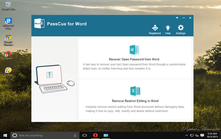 install Passcue word password recovery